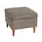 Hello Honey® Atley Ash Gray Vegan Leather Upholstered Modern Storage Ottoman